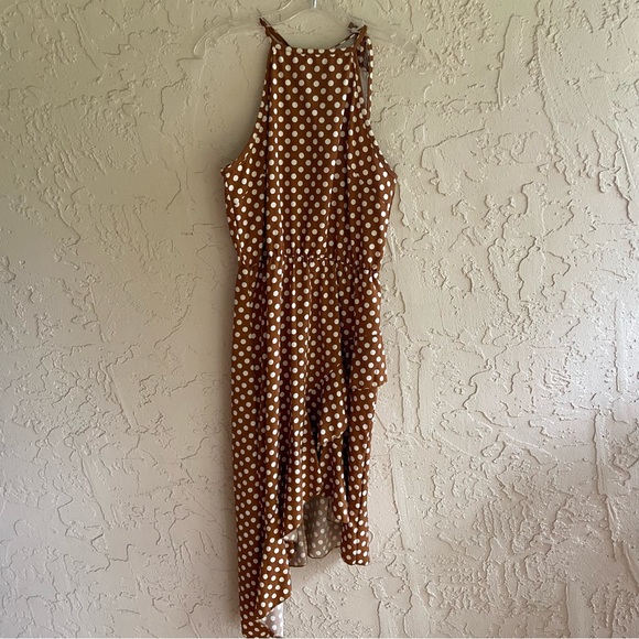 Amazon Ecowish Brown Polkadot Midi Dress - Picture 13 of 16
